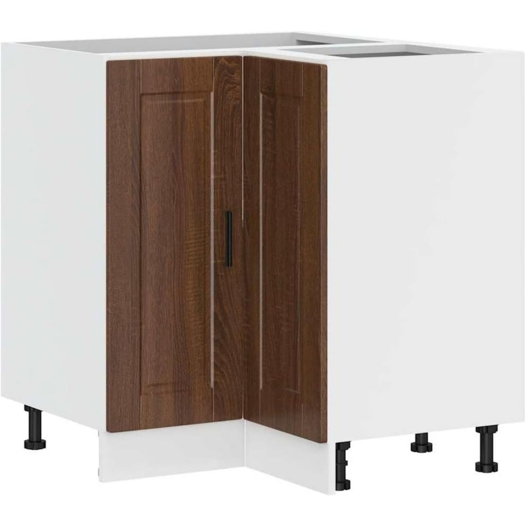 Credenze Base ad Angolo Cucina Porto Rovere Marrone in Legno Multistrato