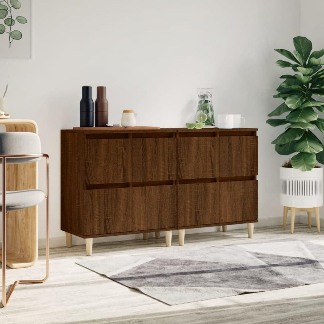 Armadio Casa Giardino Credenze 2 pz Rovere Marrone 60x35x70 cm Legno Ingegnerizzato 60x35x70 cm