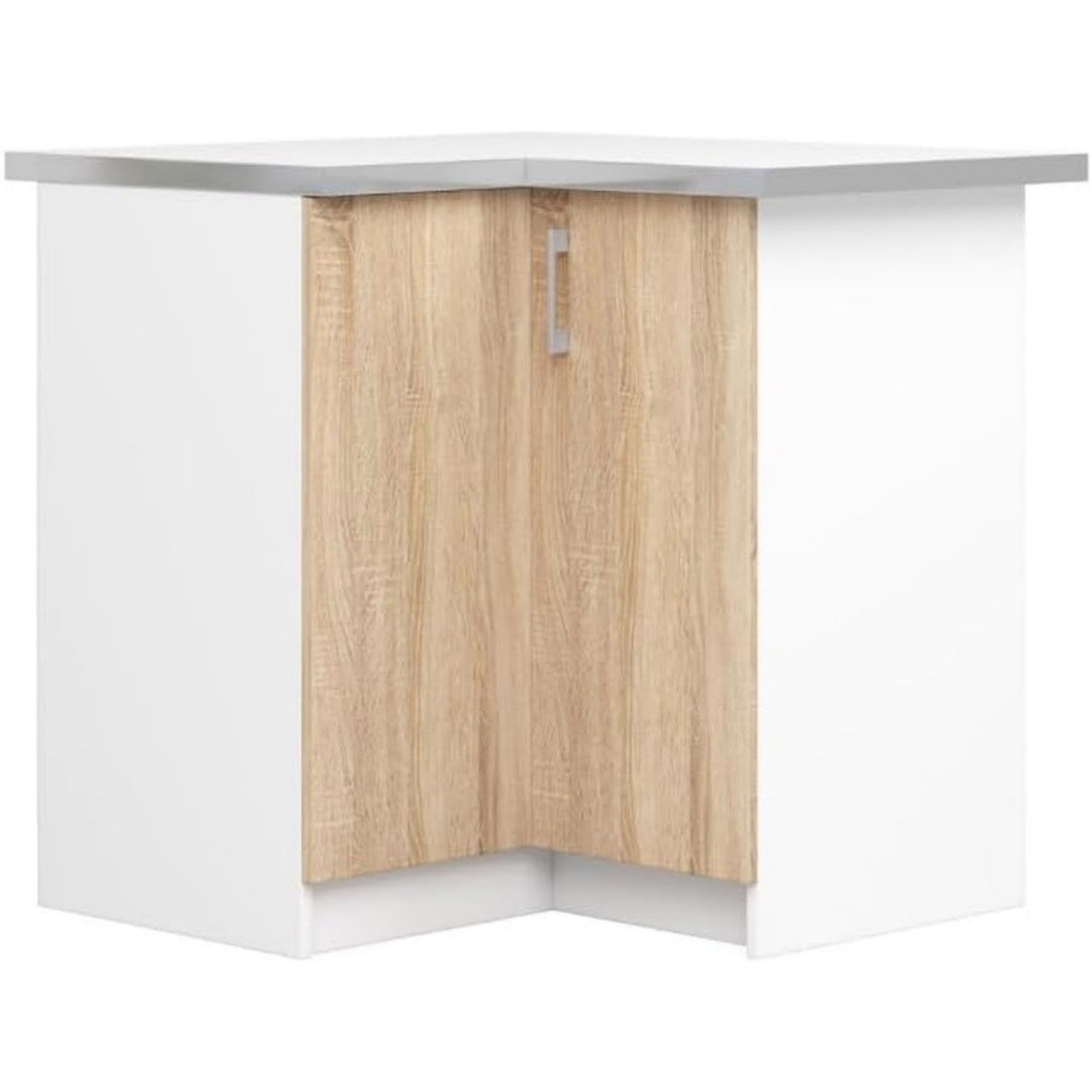 Armadio BDW - Armadio Ad Angolo da Cucina Con Ante e Piano di Lavoro - Mobile 90 cm