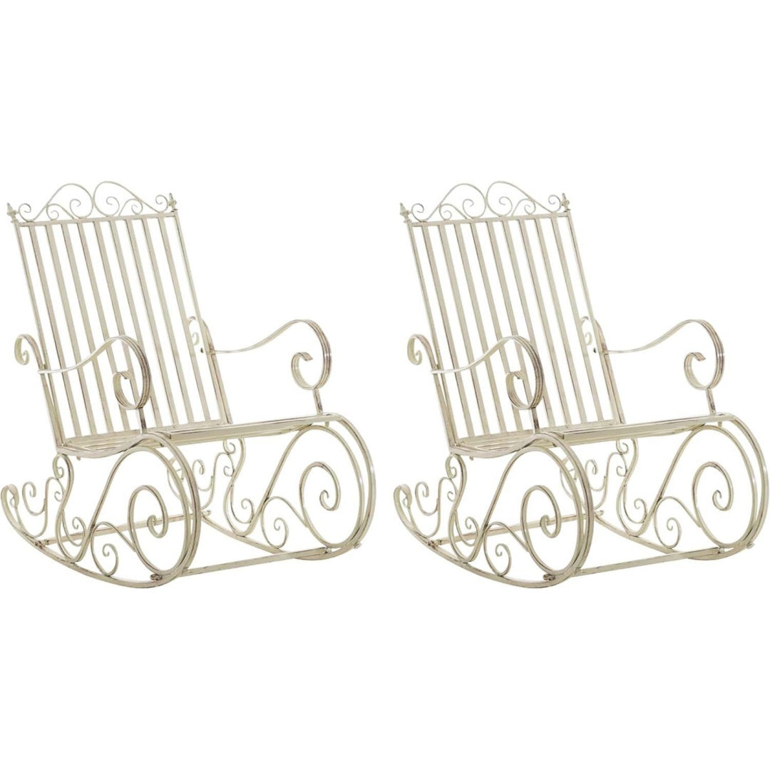 Sedia CLP Set Di 2 Sedie a Dondolo in Ferro Smilla in Stile Country I Sedie a Don